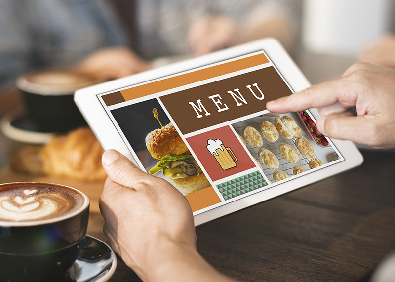 Menu digital pour restaurant sur tablette tactile